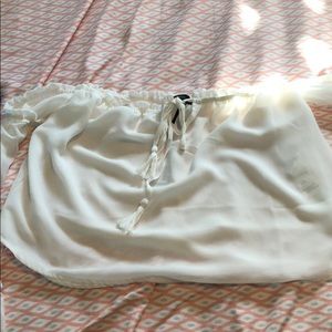off sleeve white top